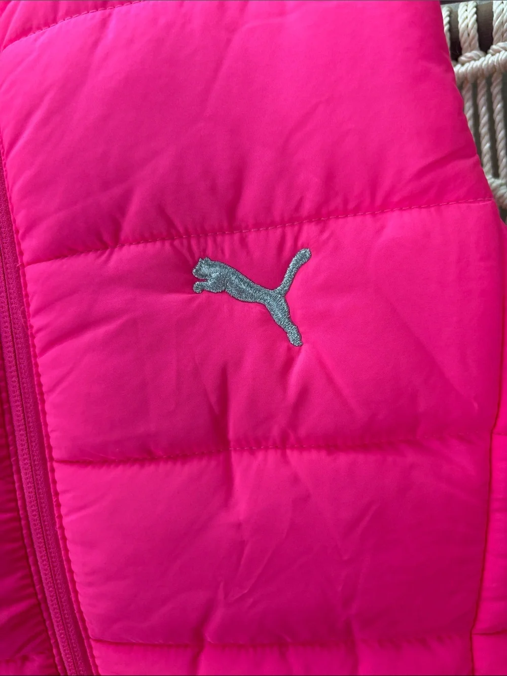 Puma Bright Pink Quilted Kids Puffer Vest